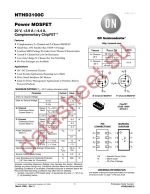 NTHD3101FT3 datasheet  